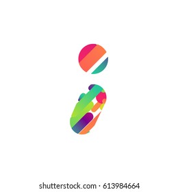 Colorful character from a typeface, vector illustration