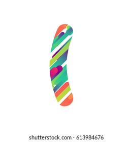 Colorful character from a typeface, vector illustration