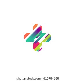 Colorful character from a typeface, vector illustration