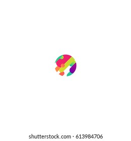 Colorful character from a typeface, vector illustration
