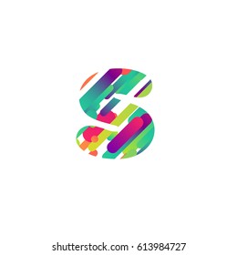 Colorful character from a typeface, vector illustration