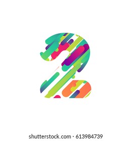 Colorful character from a typeface, vector illustration