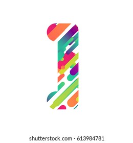 Colorful character from a typeface, vector illustration