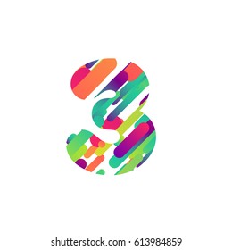 Colorful character from a typeface, vector illustration