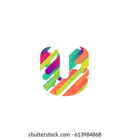 Colorful character from a typeface, vector illustration