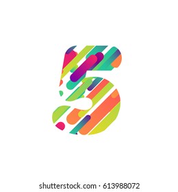 Colorful character from a typeface, vector illustration