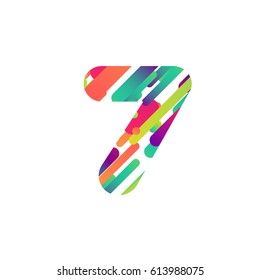 Colorful character from a typeface, vector illustration