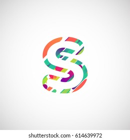 Colorful character from a typeface, vector illustration
