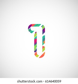 Colorful character from a typeface, vector illustration
