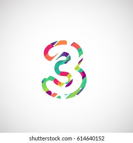 Colorful character from a typeface, vector illustration