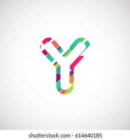 Colorful character from a typeface, vector illustration