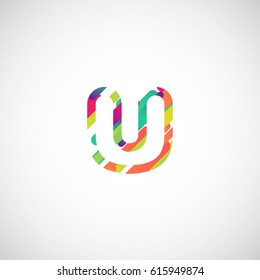Colorful character from a typeface, vector illustration