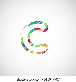 Colorful character from a typeface, vector illustration