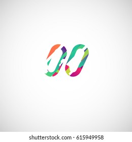 Colorful character from a typeface, vector illustration