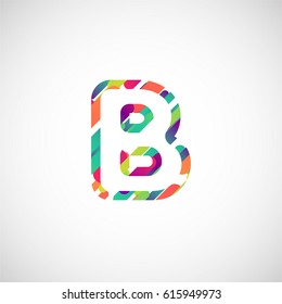 Colorful character from a typeface, vector illustration