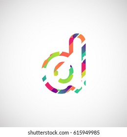 Colorful character from a typeface, vector illustration