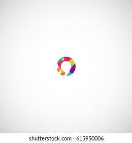Colorful character from a typeface, vector illustration
