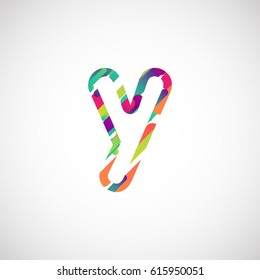 Colorful character from a typeface, vector illustration