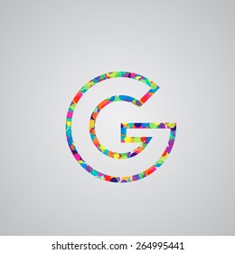 Colorful character from a typeset, vector