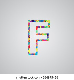 Colorful character from a typeset, vector