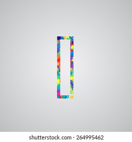Colorful character from a typeset, vector