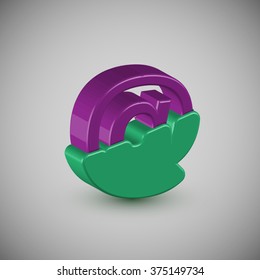 Colorful character from a typeset, vector