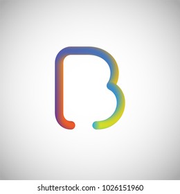 Colorful character from a typeset, vector illustration