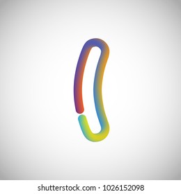 Colorful character from a typeset, vector illustration