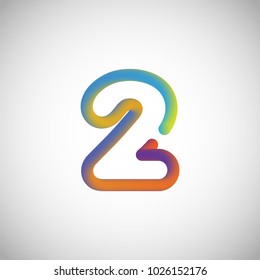 Colorful character from a typeset, vector illustration