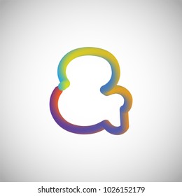 Colorful character from a typeset, vector illustration