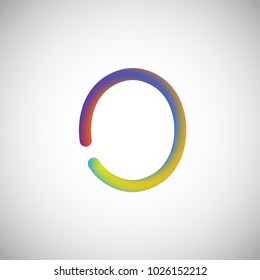 Colorful character from a typeset, vector illustration