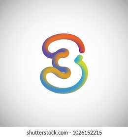 Colorful character from a typeset, vector illustration