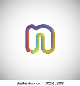Colorful character from a typeset, vector illustration