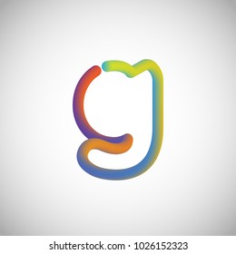Colorful character from a typeset, vector illustration