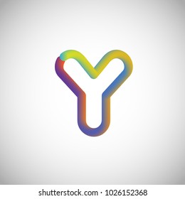Colorful character from a typeset, vector illustration