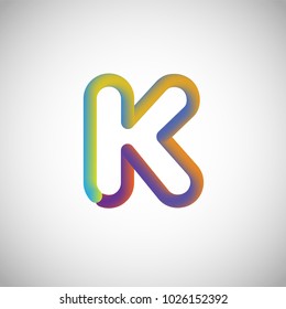Colorful character from a typeset, vector illustration