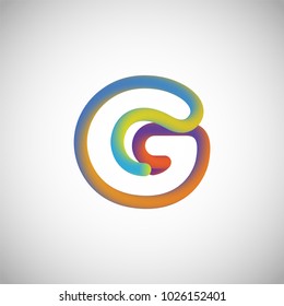 Colorful character from a typeset, vector illustration
