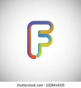 Colorful character from a typeset, vector illustration