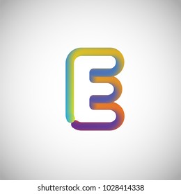 Colorful character from a typeset, vector illustration