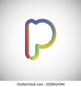 Colorful character from a typeset, vector illustration