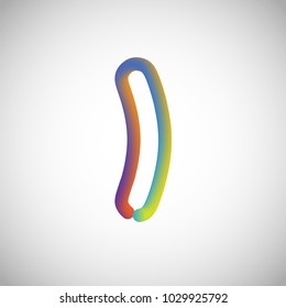 Colorful character from a typeset, vector illustration