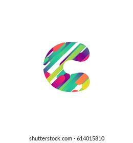 Colorful character from a typeset, vector illustration