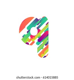 Colorful character from a typeset, vector illustration