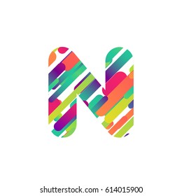 Colorful character from a typeset, vector illustration