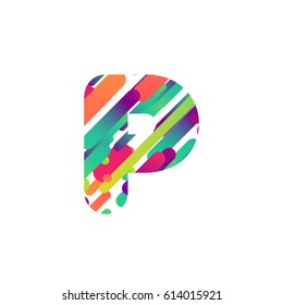 Colorful character from a typeset, vector illustration