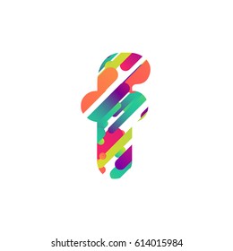 Colorful character from a typeset, vector illustration