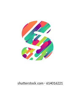 Colorful character from a typeset, vector illustration