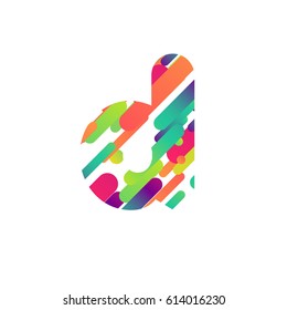 Colorful character from a typeset, vector illustration
