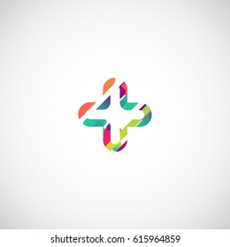 Colorful character from a typeset, vector illustration