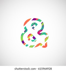 Colorful character from a typeset, vector illustration